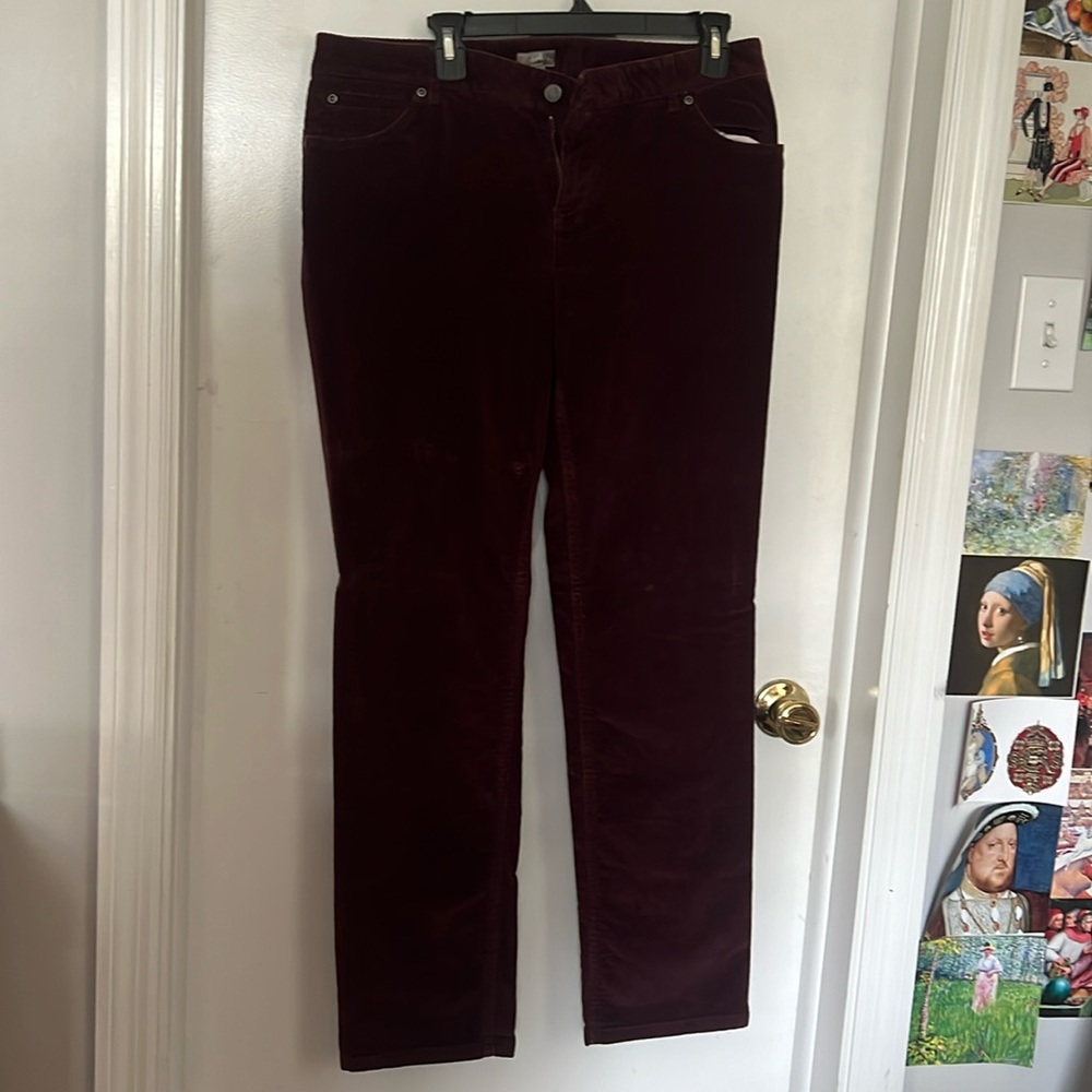 i jill slim leg corduroy plum pants, size 12